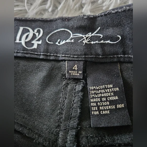 DG2 by Diane Gilman Black Skinny Jeans with Black Rhinestone Accents Womens 4 - Picture 8 of 9